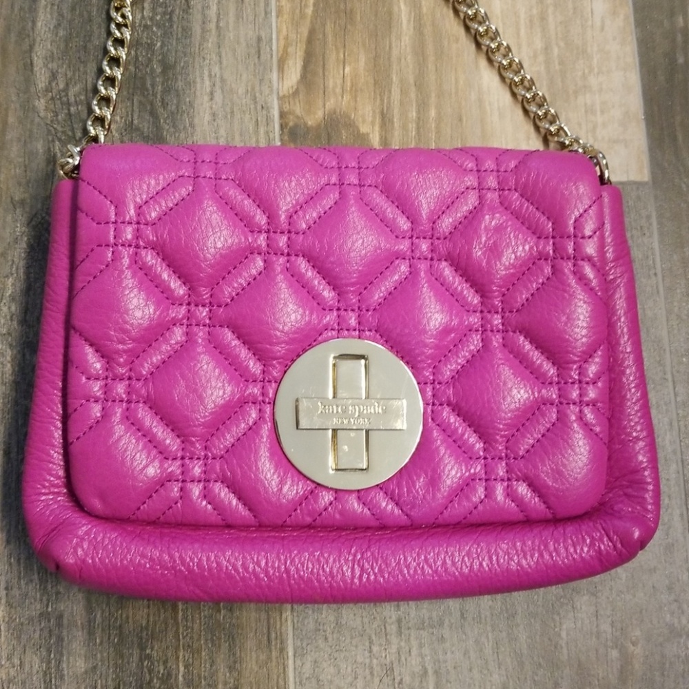 Kate Spade pink quilted crossbody bag